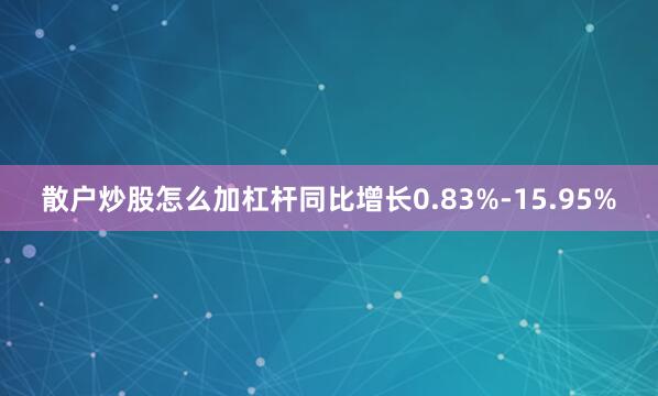 散户炒股怎么加杠杆同比增长0.83%-15.95%